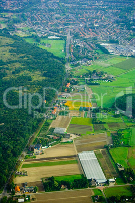 Aerial view of industrial area of H