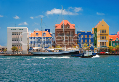 Handelskade in Willemstad, Curacao,