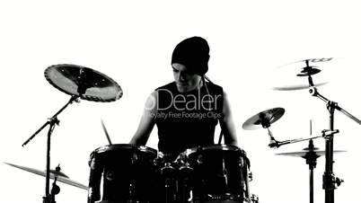 Drummer in a studio