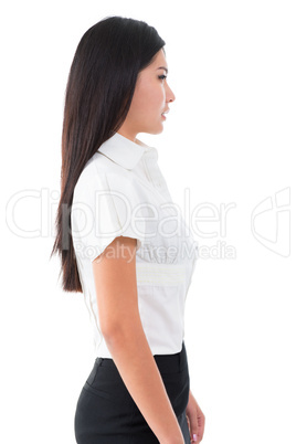 Side view of beautiful Asian young woman