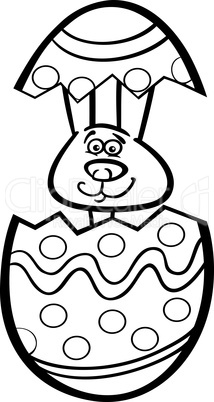 bunny in easter egg cartoon for coloring