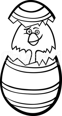 chick in easter egg cartoon for coloring