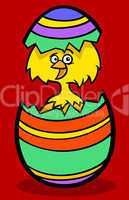 chick in easter egg cartoon illustration