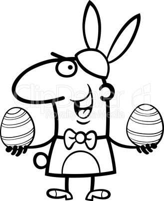 man in easter bunny costume cartoon