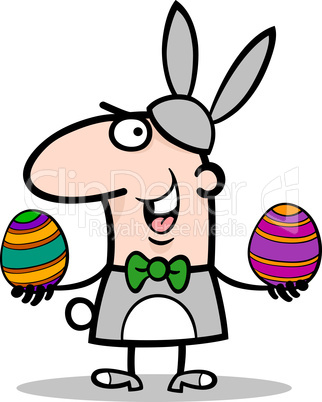 man in easter bunny costume cartoon