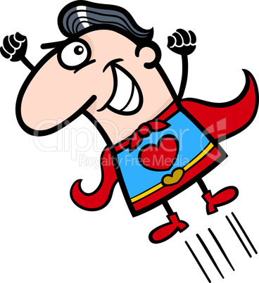 valentine superhero man cartoon illustration