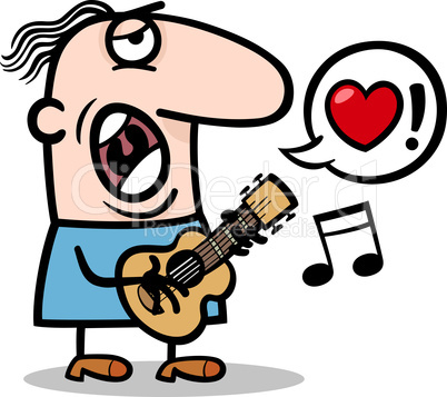 man singing love song for valentines day