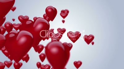 Heart-Shaped Ballons Flying (Red) - Loop