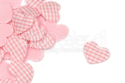 Pink fabric hearts