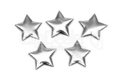 5 padded Silver stars