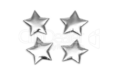 4 padded Silver stars