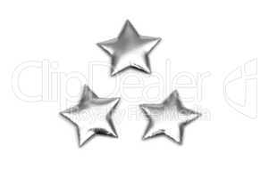 3 padded Silver stars