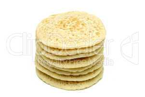 Stack of pikelets or flat crumpets