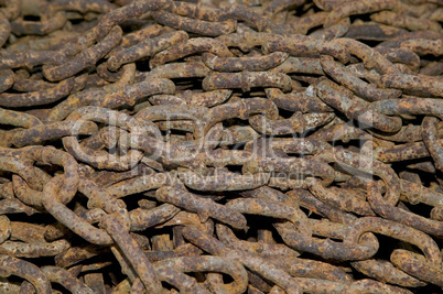 Heap of rusty chains