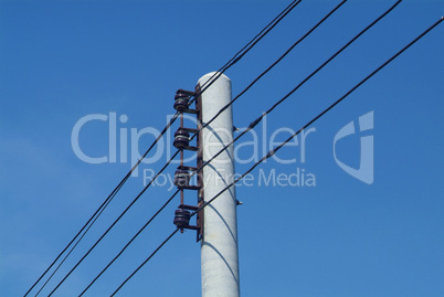 Electrical wires and iron pole