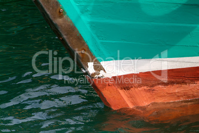 Bow of wooden boat