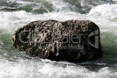 River with jagged rocks.