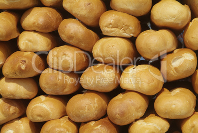 Stack of French, white bread