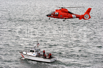 USCG Rescue Helicopter and Ship