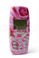Cell phone decoreated with pink ros