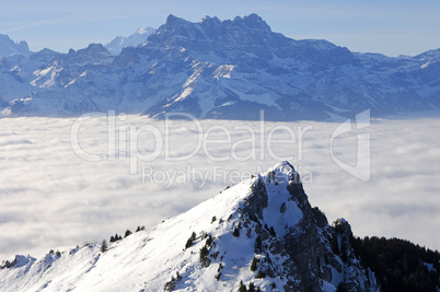 Alpine peaks Switzerland