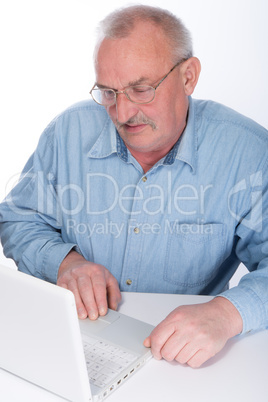 Mature man with laptop