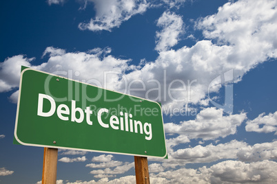 Debt Ceiling Green Road Sign