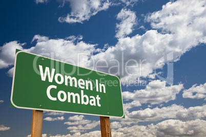 Women In Combat Green Road Sign