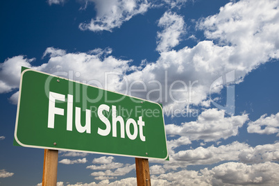 Flu Shot Green Road Sign