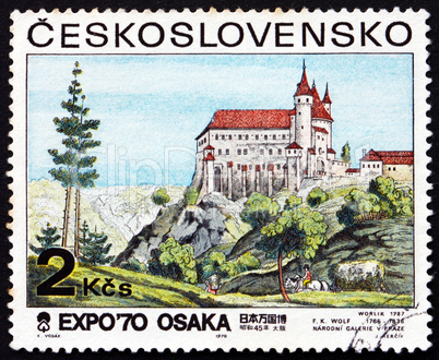 Postage stamp Czechoslovakia 1970 View of Orlik Castle