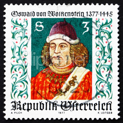 Postage stamp Austria 1977 Oswald von Wolkenstein, Poet