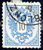 Postage stamp Austria 1883 Coat of Arms of Austrian Empire