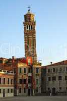 Leaning clock tower Venice