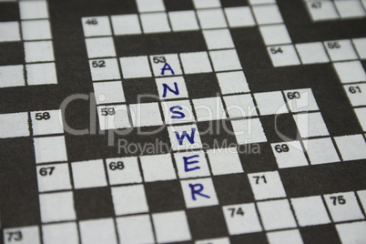 crossword puzzle with word answer