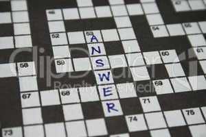 crossword puzzle with word answer