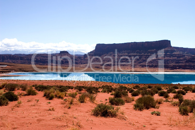 Potash mine settling pond desert