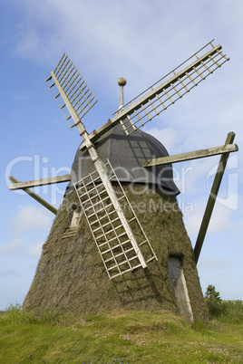 Old heather thatching windmill