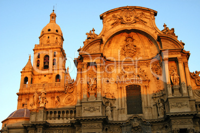 Baroquial cathedral in the evening