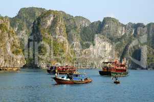 Traditional Vietnamese junk boat