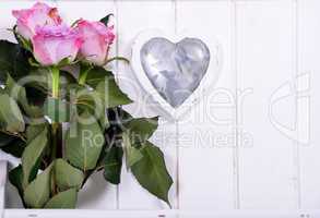 rosa Rosen und ein Herz