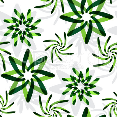 green graphic flowers pattern