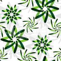 green graphic flowers pattern