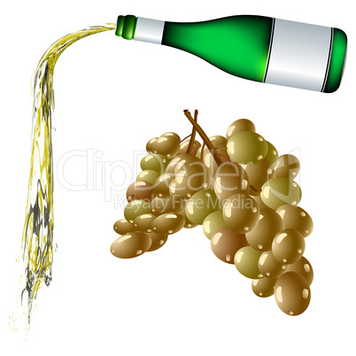 pouring wine and grapes
