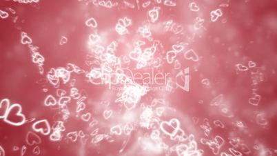 Flying hearts and particles