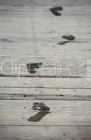 wet footprints