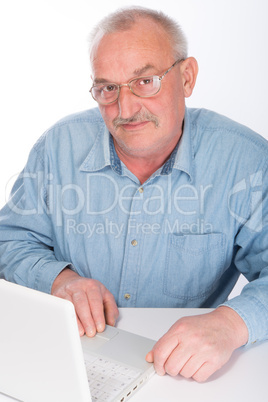 Mature man with laptop