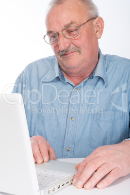 Mature man with laptop