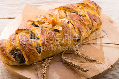 poppy - marzipan plaited loaf