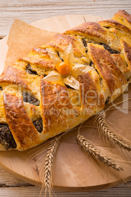 poppy - marzipan plaited loaf