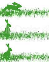 shape of rabbits on a meadow